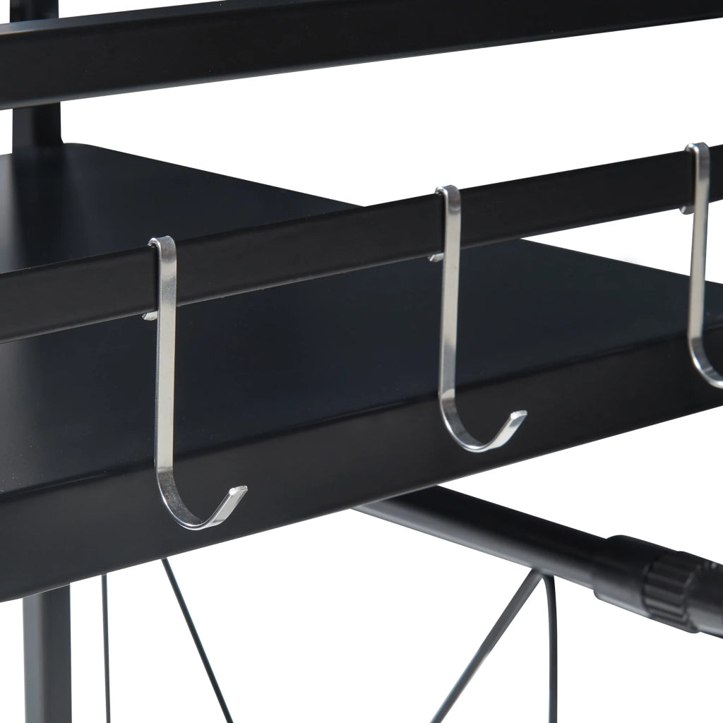 Scaffale dal design senza tempo per soggiorno/camera da letto mobiletto porta microonde con ripiano regolabile nero 03_0011329