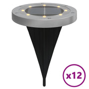 Set di 12 luci solari da terra per giardino 11 x 13 cm illuminazione esterna automatica design nero 02_0056672