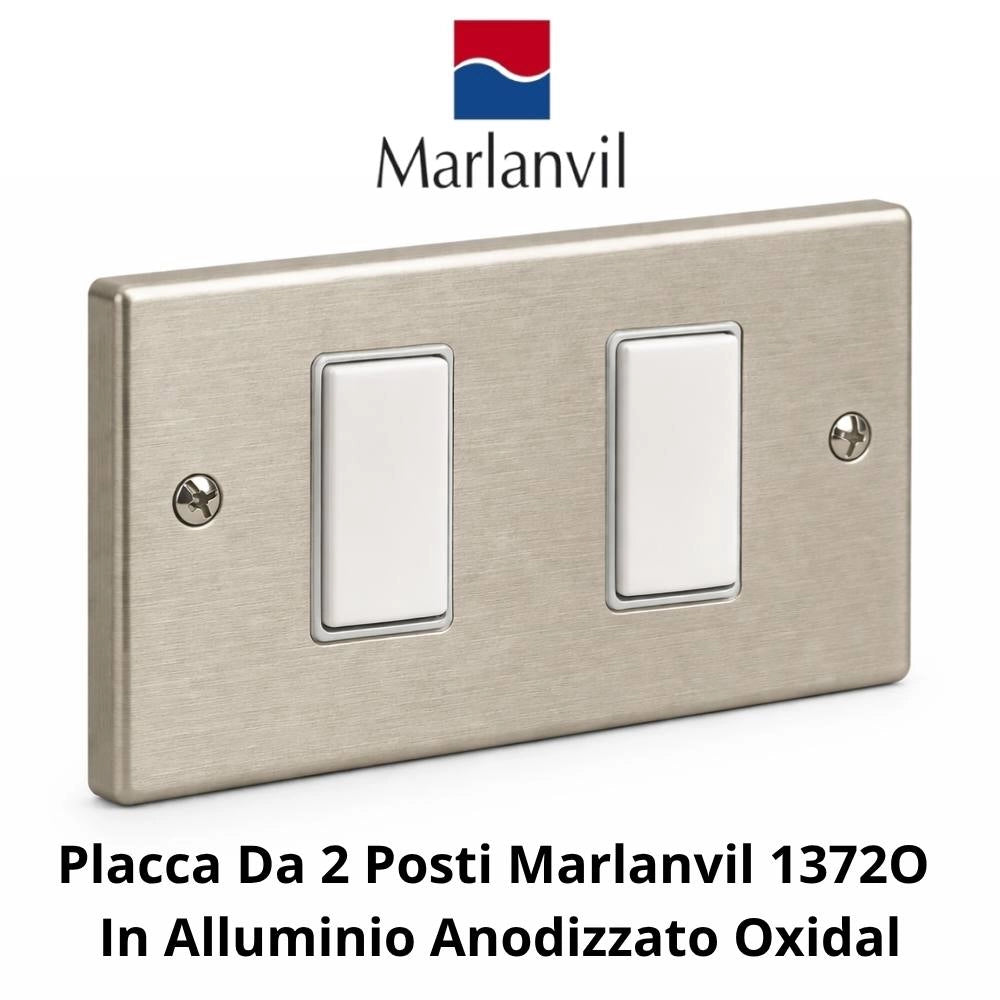 Placca 2 posti marlanvil 1372.o in alluminio anodizzato oxidal
