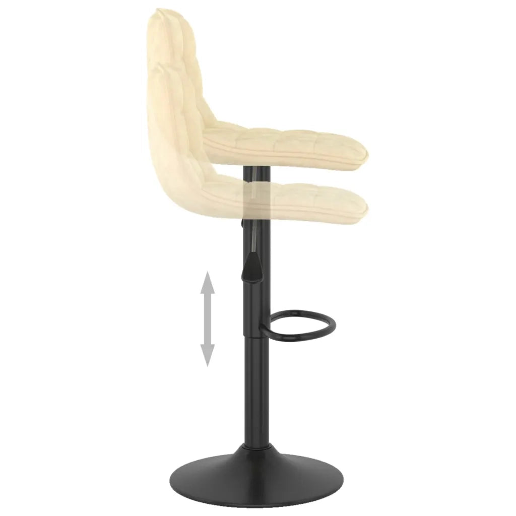 Sedie da Bar 2 pz Crema in Velluto 333990
