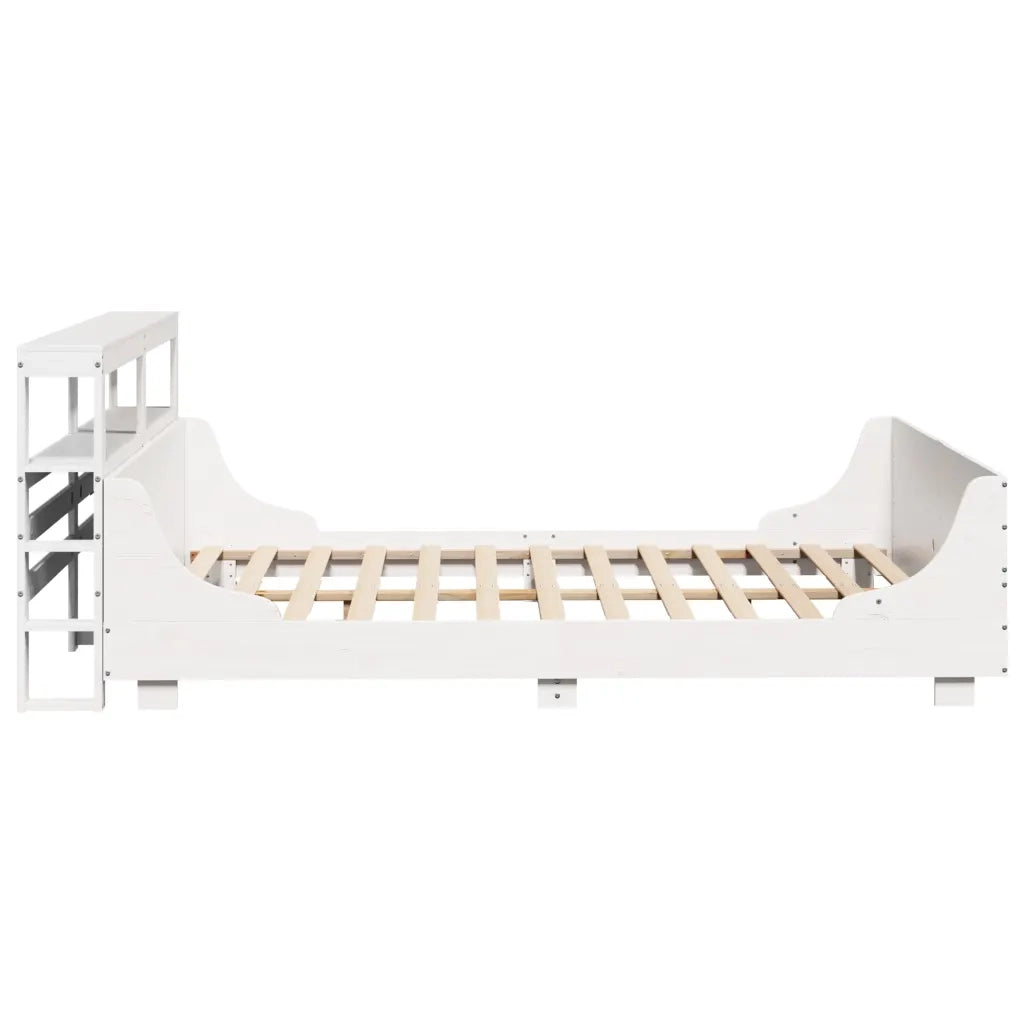 Letto senza Materasso-Struttura Letto Bianco 120x200 cm Legno Massello di Pino 167240