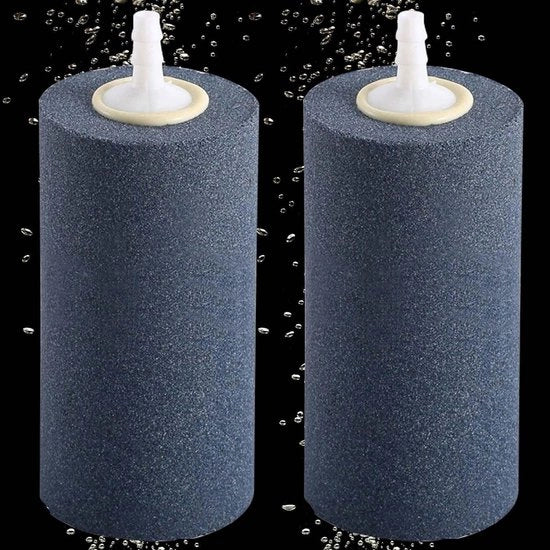 Diffusori a Luce 2 Pezzi - 10 cm Grandi Bolle di Aria - Diffusore/Airstone - Connesso 4 mm/6 mm - Pietra di Ossigeno per Acquario/Lago - Duraturo e Sicuro - Airstone