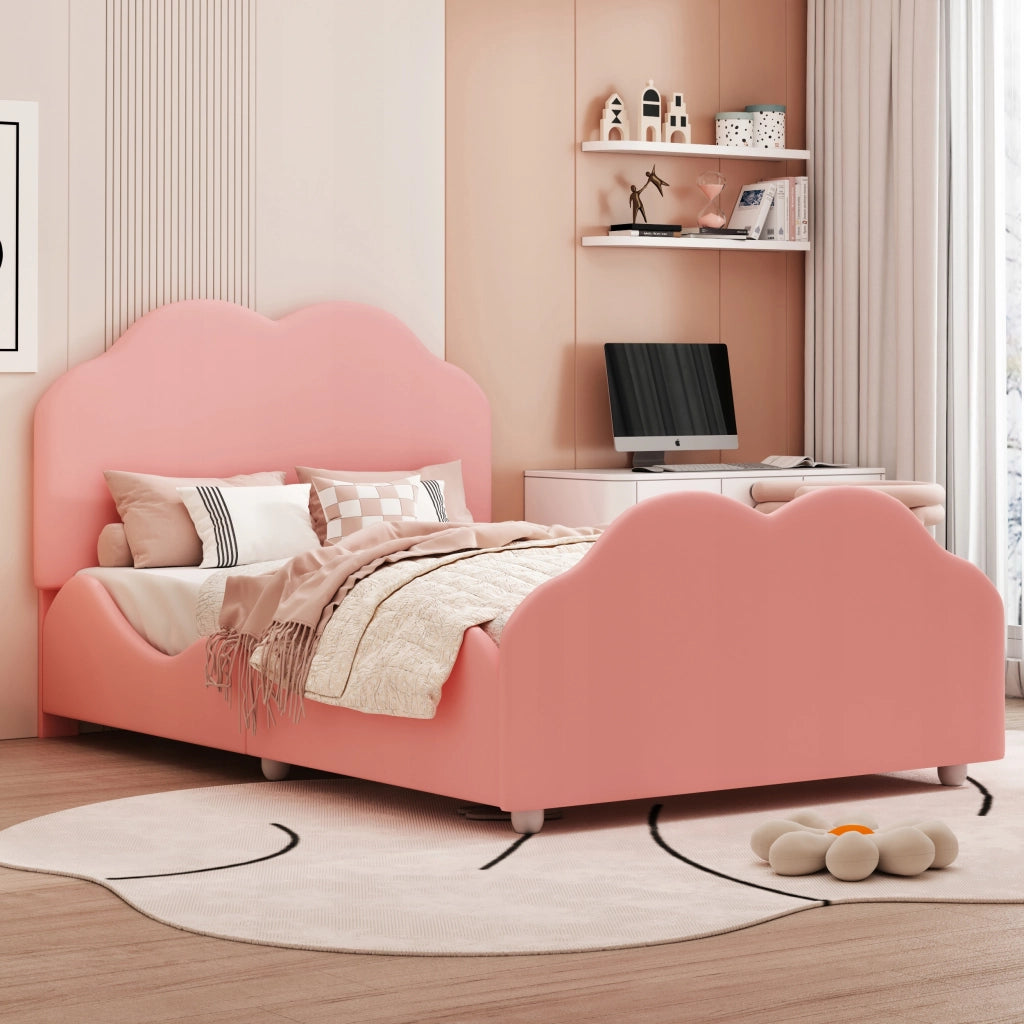 Letto per bambini imbottito - Xylo - 90x200 - Rosa