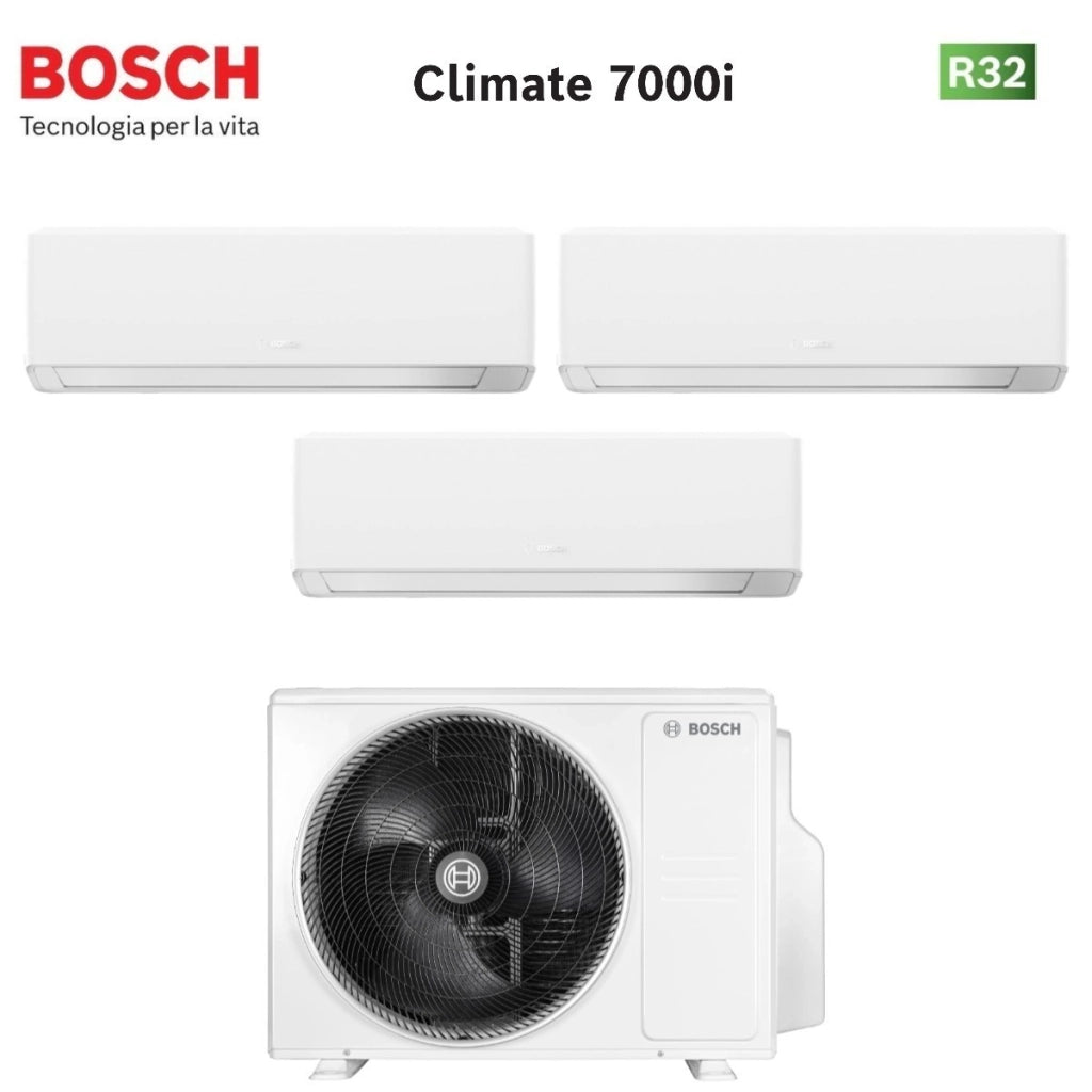 Condizionatore Trial Split Bosch CLIMATE 7000i WHITE 7+12+18 con 5000M 79/3 E R-32 Wi-Fi Integrato