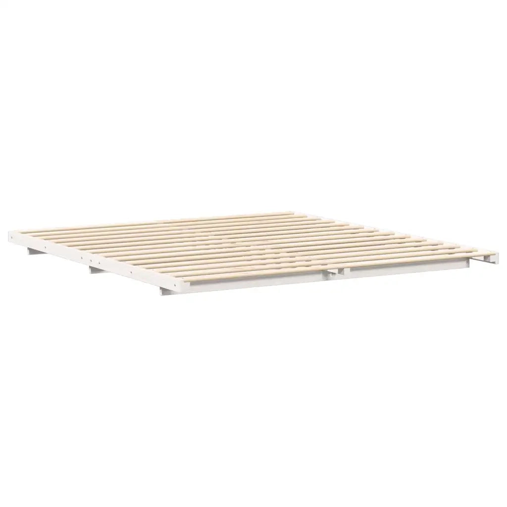 Struttura del letto Bianco 200 x 220 cm Pino massello 873140