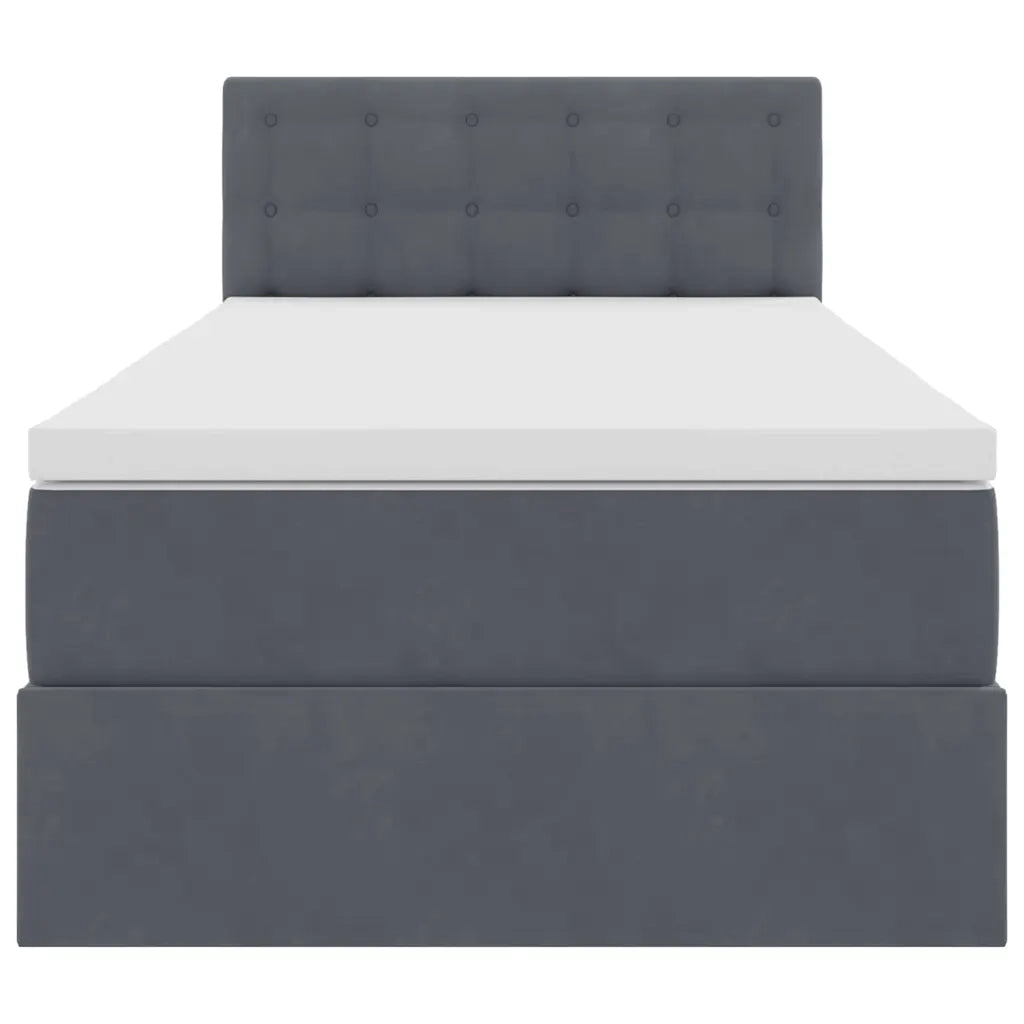 Letto con contenitore e LED Grigio scuro 90 x 200 cm Velluto 3371488