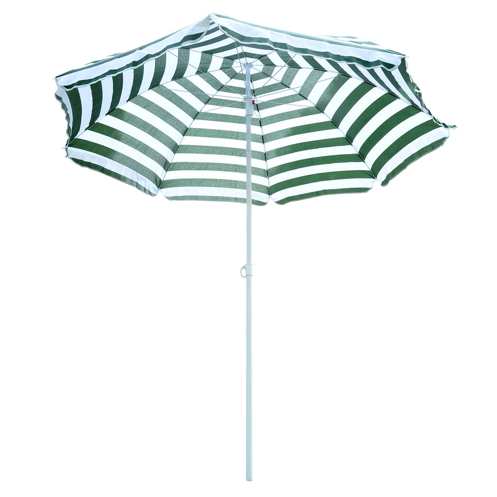 Ombrellone da Giardino inclinabile ¨C Minimal ¨C Verde e Bianco 180 cm