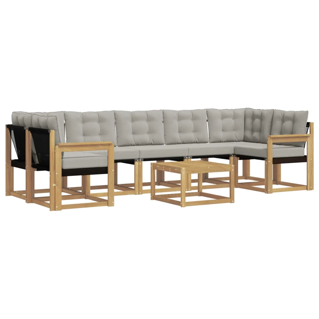 Set di divani da esterno 8 pcs Bianco e Grigio Chiaro 3389301