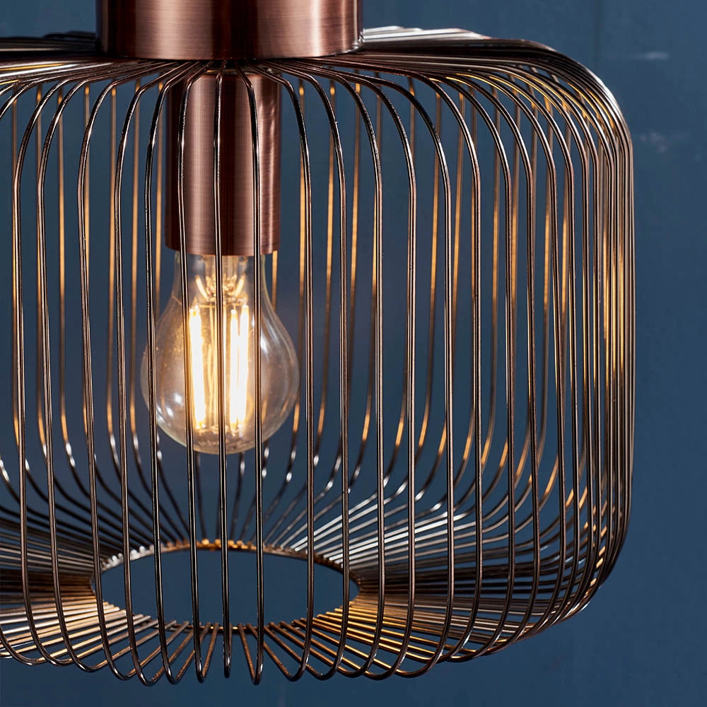 Lampada a sospensione retro rame antico E27 Nicola Endon