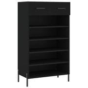 Scarpiera | Mobile per scarpe Nera 60x35x105 cm in Legno Multistrato