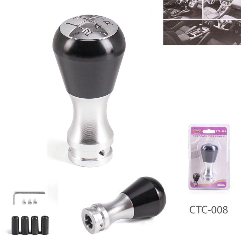 POMELLO CAMBIO AUTO UNIVERSALE CROMATO CTC008 IN ALLUMINIO CON ADATTATORI E CHIA