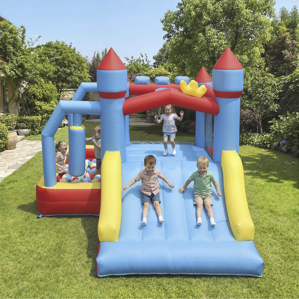 Castello gonflabile con toboga e trampolino ¨C Minimal ¨C multicolore