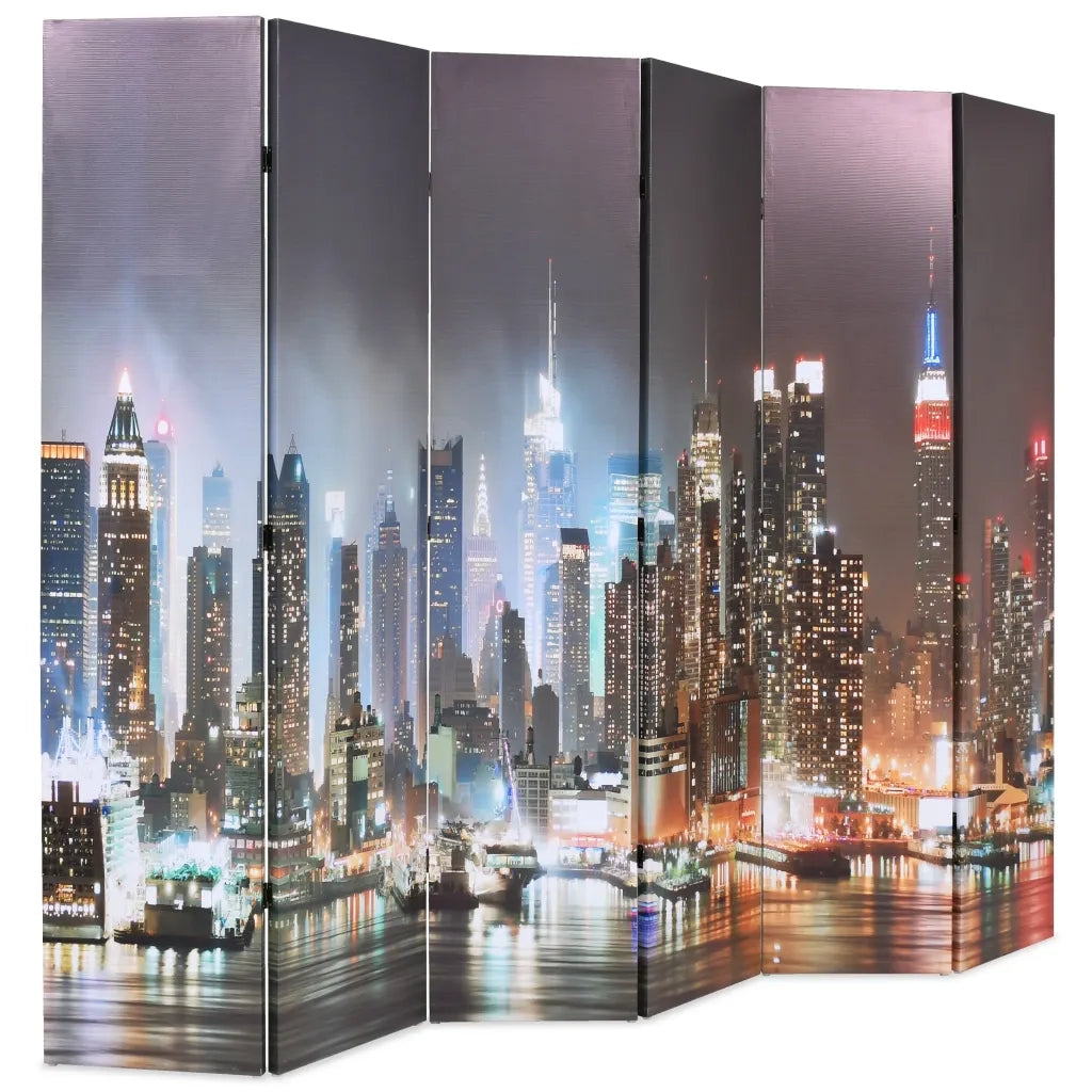 Divisorio Ambienti | Divider per stanze | Paravento Pieghevole 228x170 cm Stampa New York di Notte
