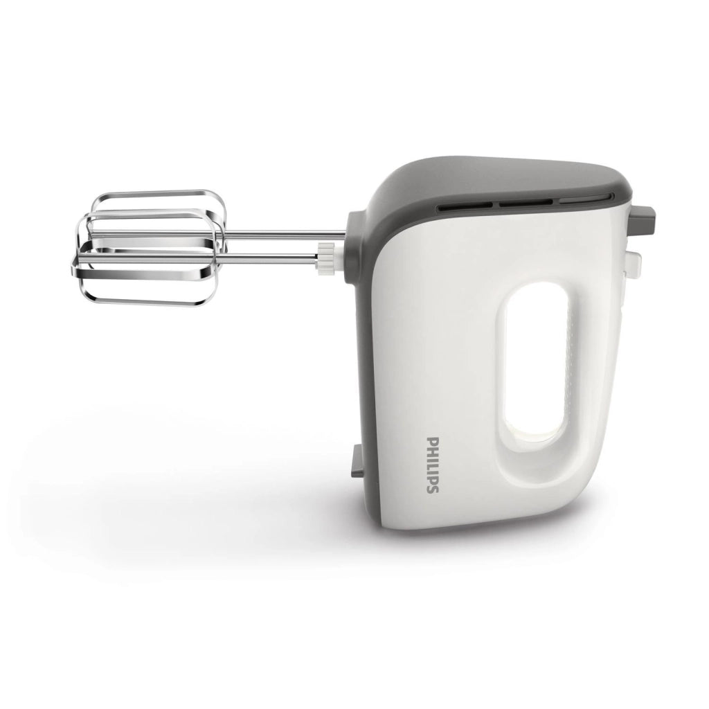 Philips HR3740-00 Daily Collection Sbattitore Manuale 450 W 5 Velocita' Turbo Fruste e Ganci Impasto in Acciaio colore Bianco