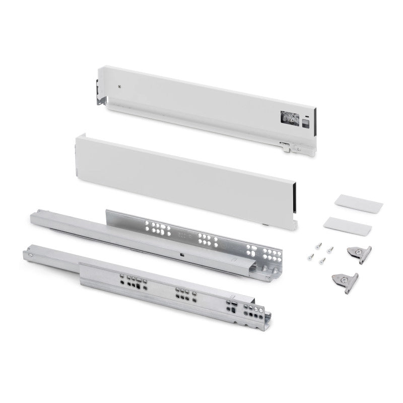 Cassetto esterno Vertex con regolazione 3D altezza 93mm, 40kg, profondità 270mm, Acciaio, Grigio antracite