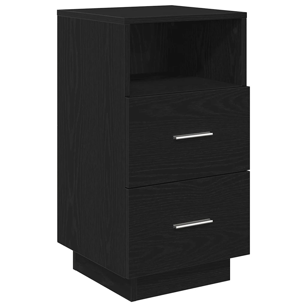 Comodino con 2 Cassetti Nero 36x36x68 cm 858580