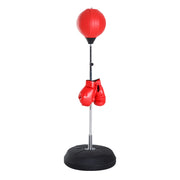 Set da boxe con sacco da boxe ¨C zephmum ¨C regolabile in altezza, guantoni inclusi, rosso, 126-144 cm