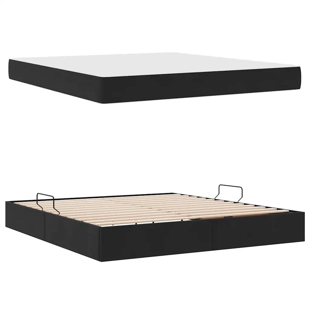 Letto con contenitore e materasso Nero 160 x 200 cm Velluto 3399732