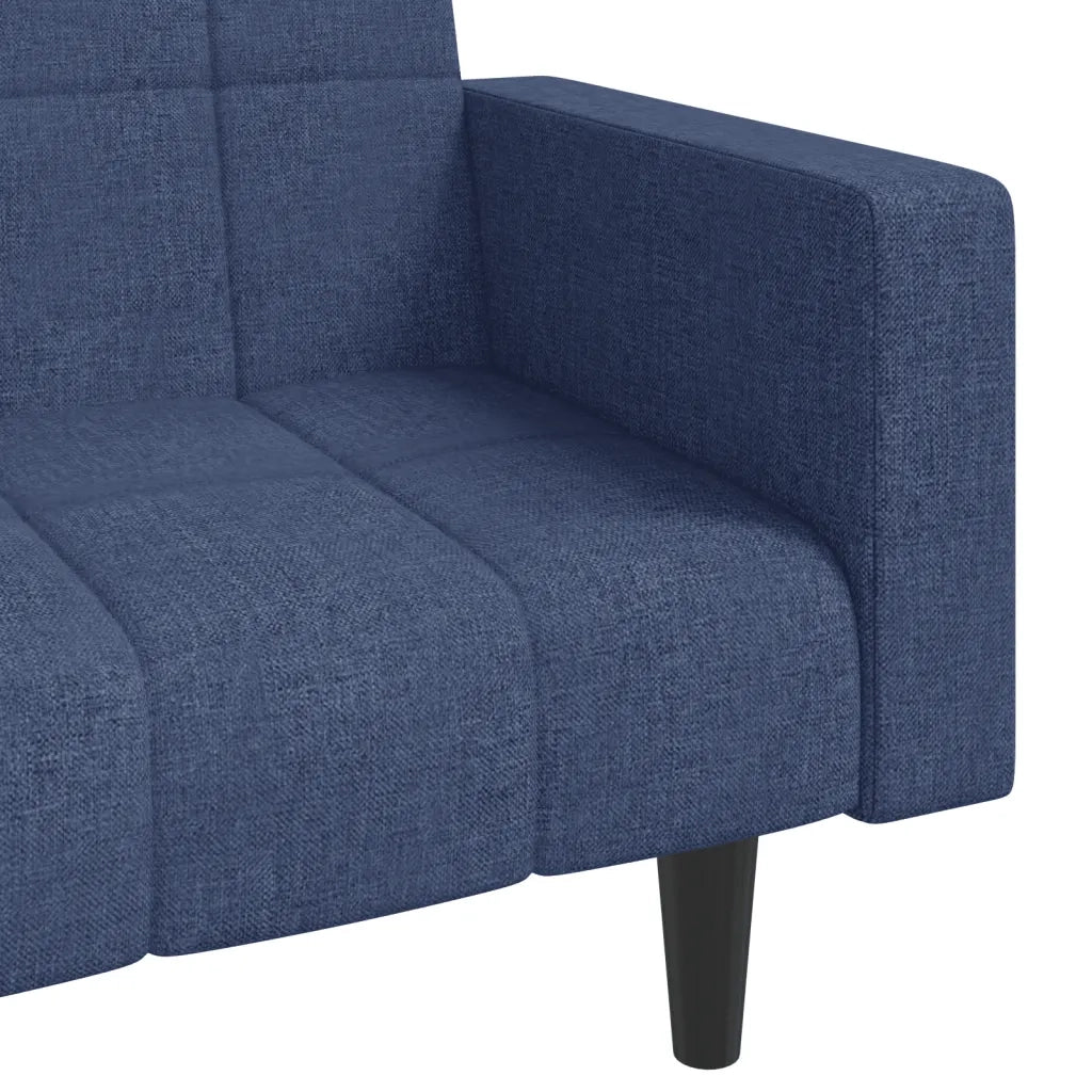 Divano letto | Sof¨¤ letto | Letto singolo a 2 Posti con 2 Cuscini Blu in Tessuto