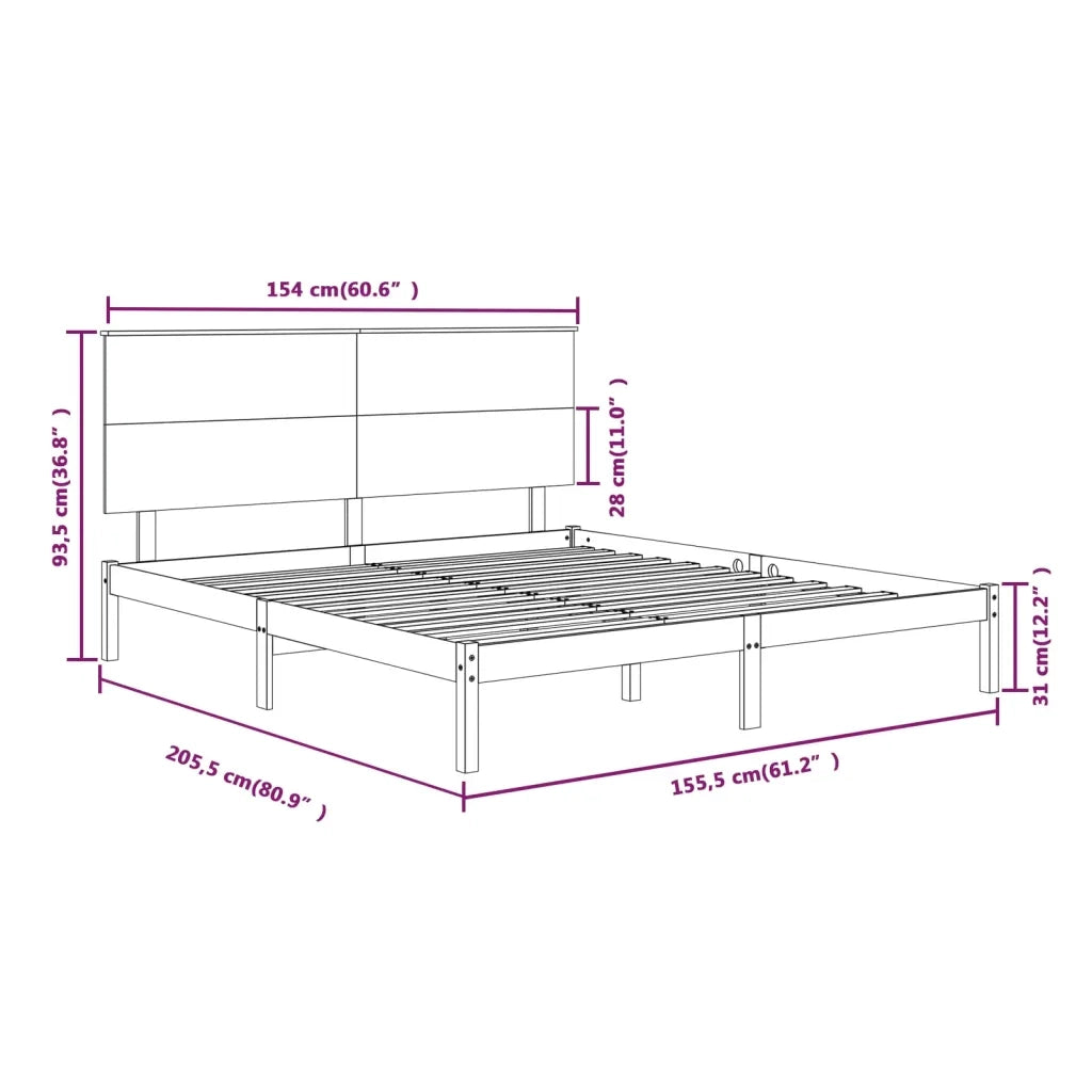 Giroletto in Legno Massello 150x200 cm King Size