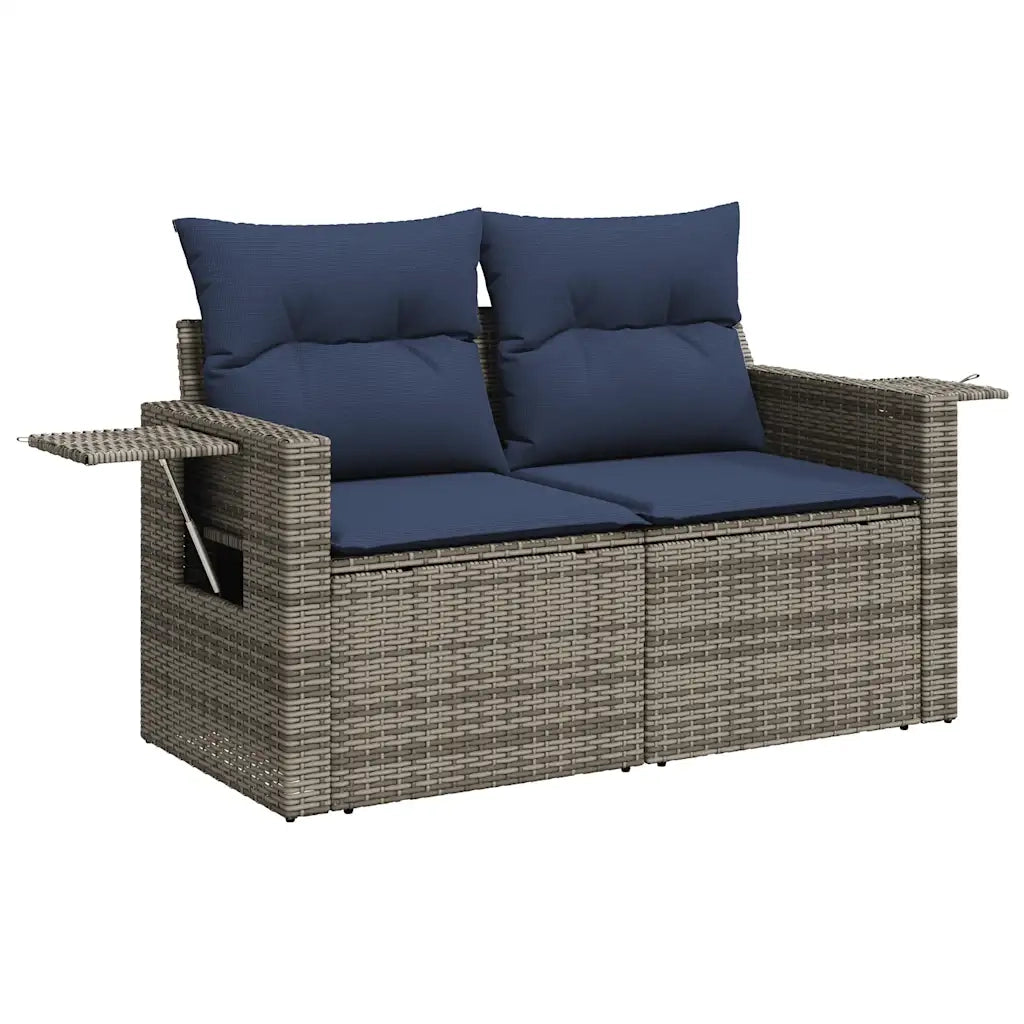 Set Divani Giardino 8 pz con Cuscini Grigio Polyrattan 3327871