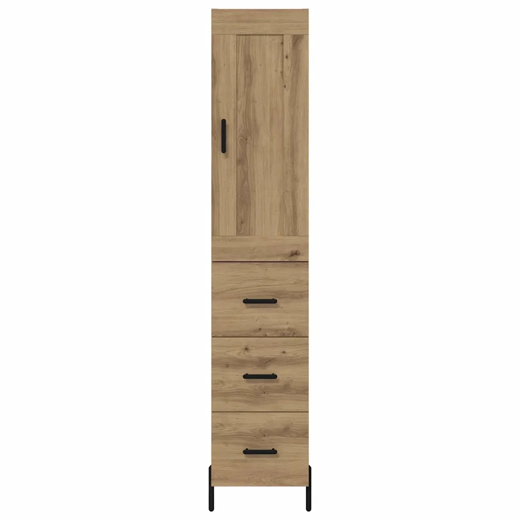 Credenza con Cassetto-Buffet-Armadio da cucina Rovere artigianale 34,5 x 34 x 180 cm 704499