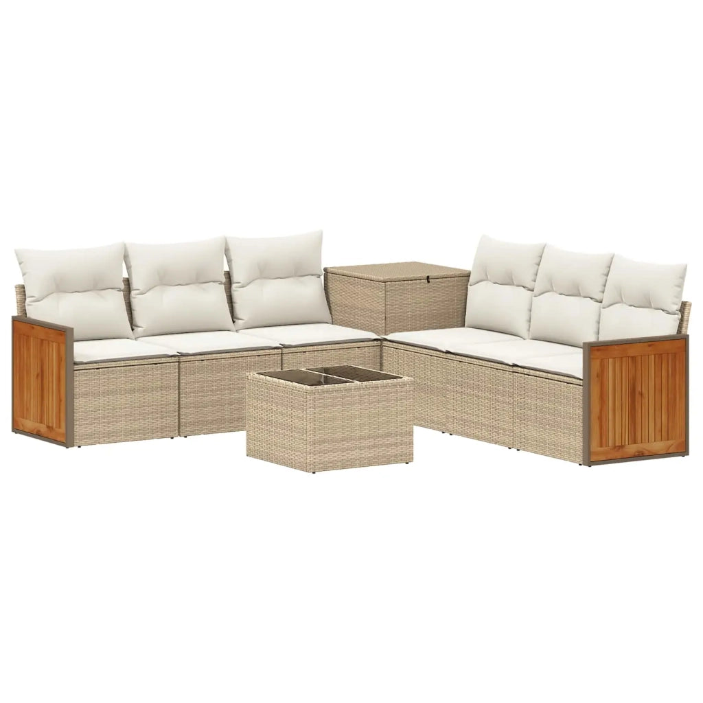 Set di divani 8 pz Beige e Bianco Crema 3448646