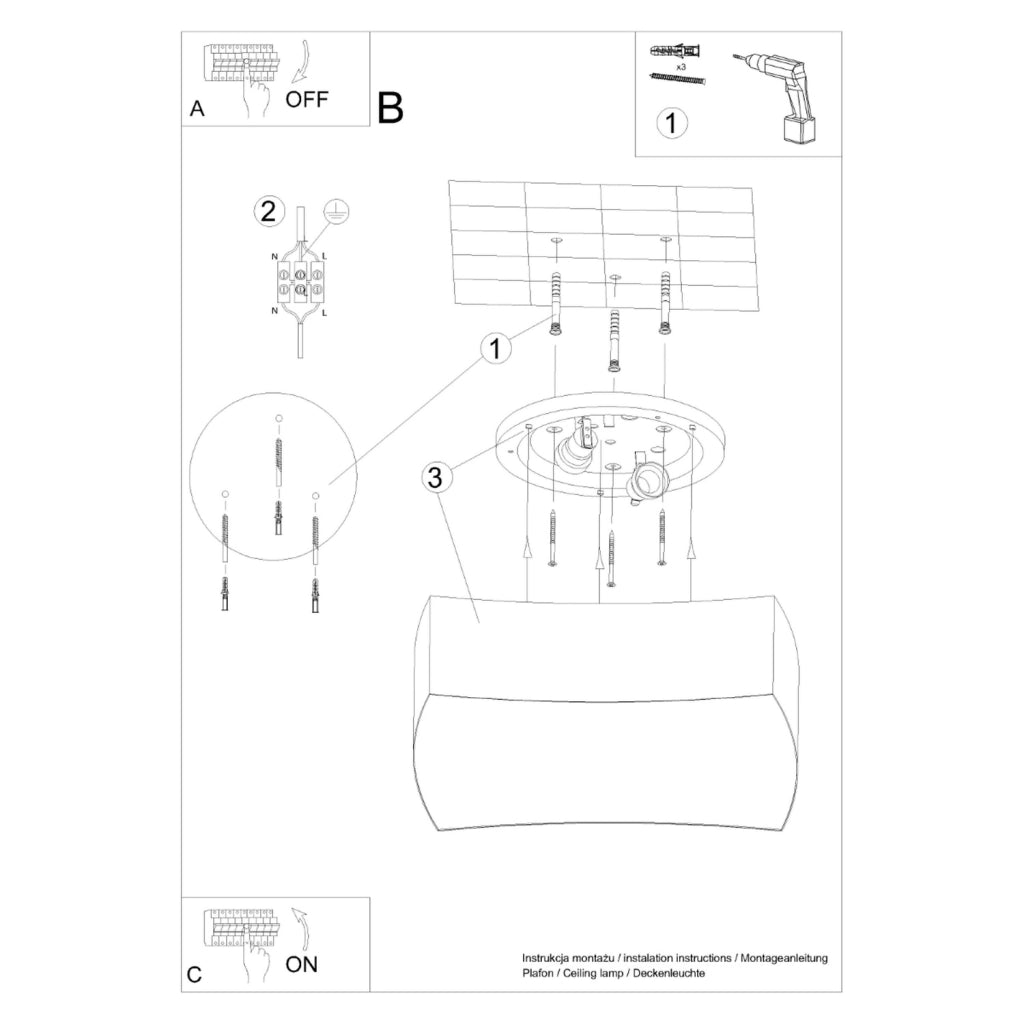 Lampada da soffitto SQUARE 1 bianco