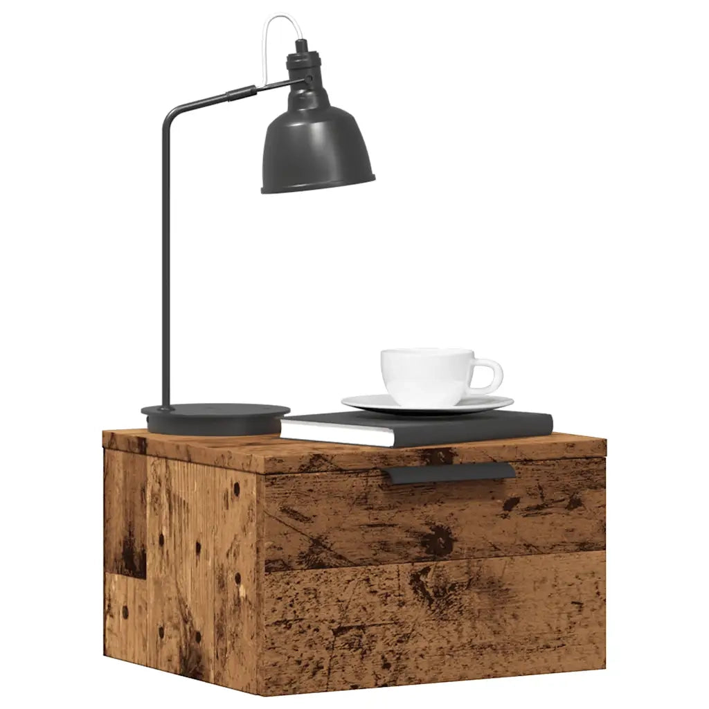 Comodino a Muro Legno Antico 34x30x20 cm 856979