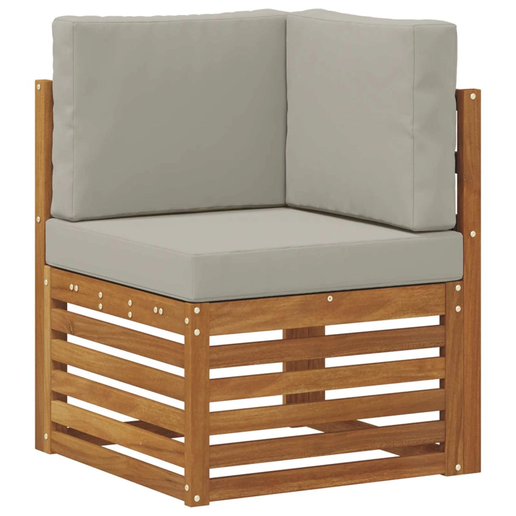 Set divano sezionale con cuscino 4 pcs Naturale e Grigio Chiaro 3384347