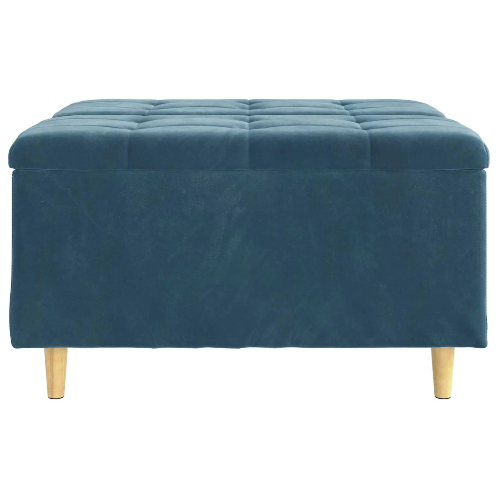 Pouf contenitore con cuscino Blu 80 x 80 x 45 cm Velluto 876839