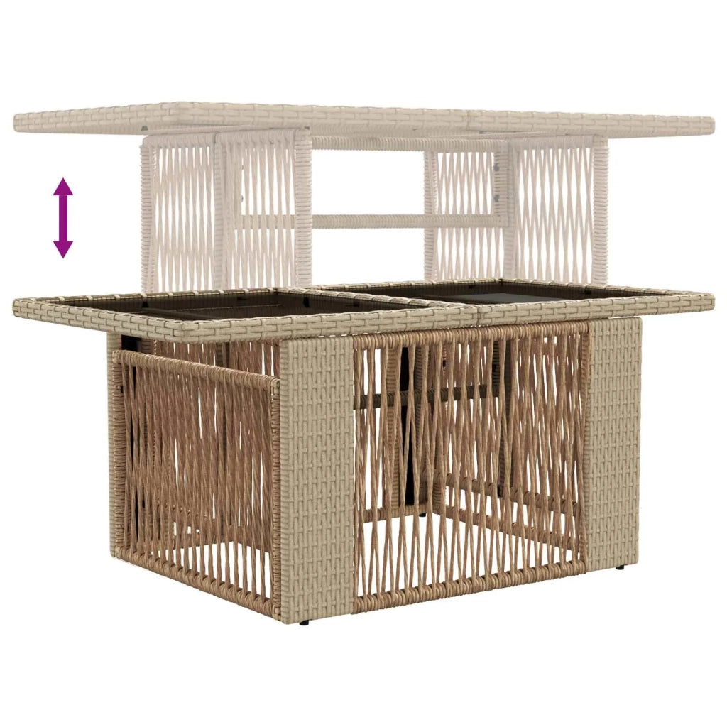Set Divano da Giardino 7 pz Beige e Bianco Crema polyrattan 3436596