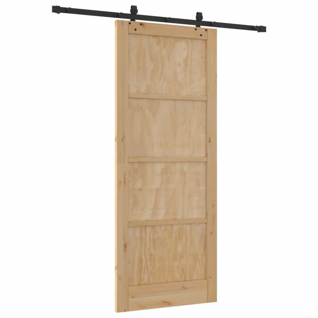 Porta scorrevole Naturale e Nero 86 x 211 cm 3445511