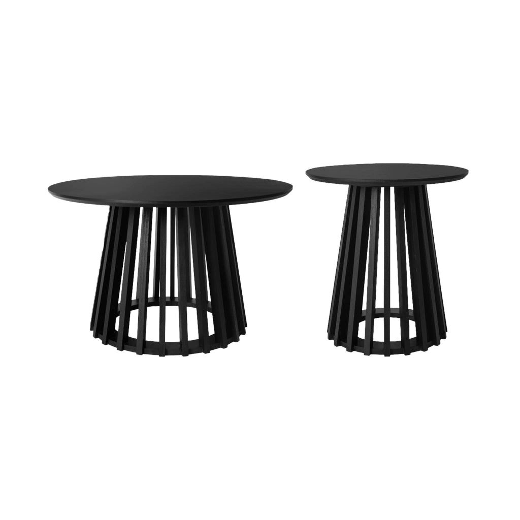 Set di 2 tavolini rotondi neri ø40cm e ø60cm i sweeek
