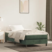 Materasso a Molle Insacchettate Rigidità Media Verde Scuro 100x220x20 cm in Velluto 4016609