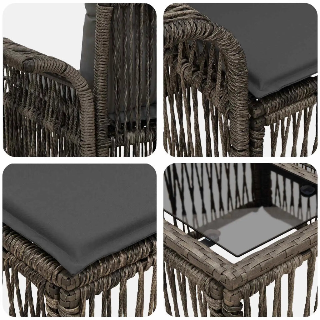 Set Divano da Giardino 8 pz Grigio polyrattan 3434768