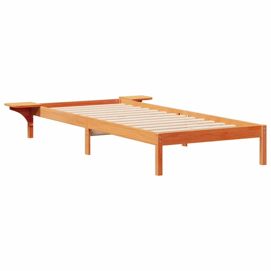 Letto con Tavolini Laterali Marrone cerato 100 x 210 cm 873225