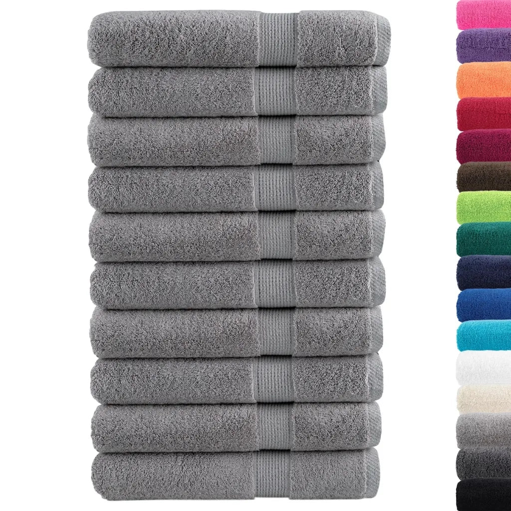 Asciugamani Premium SOLUND 10 pz | Teli per bagno Grigio 100x200 cm 600 g/m2