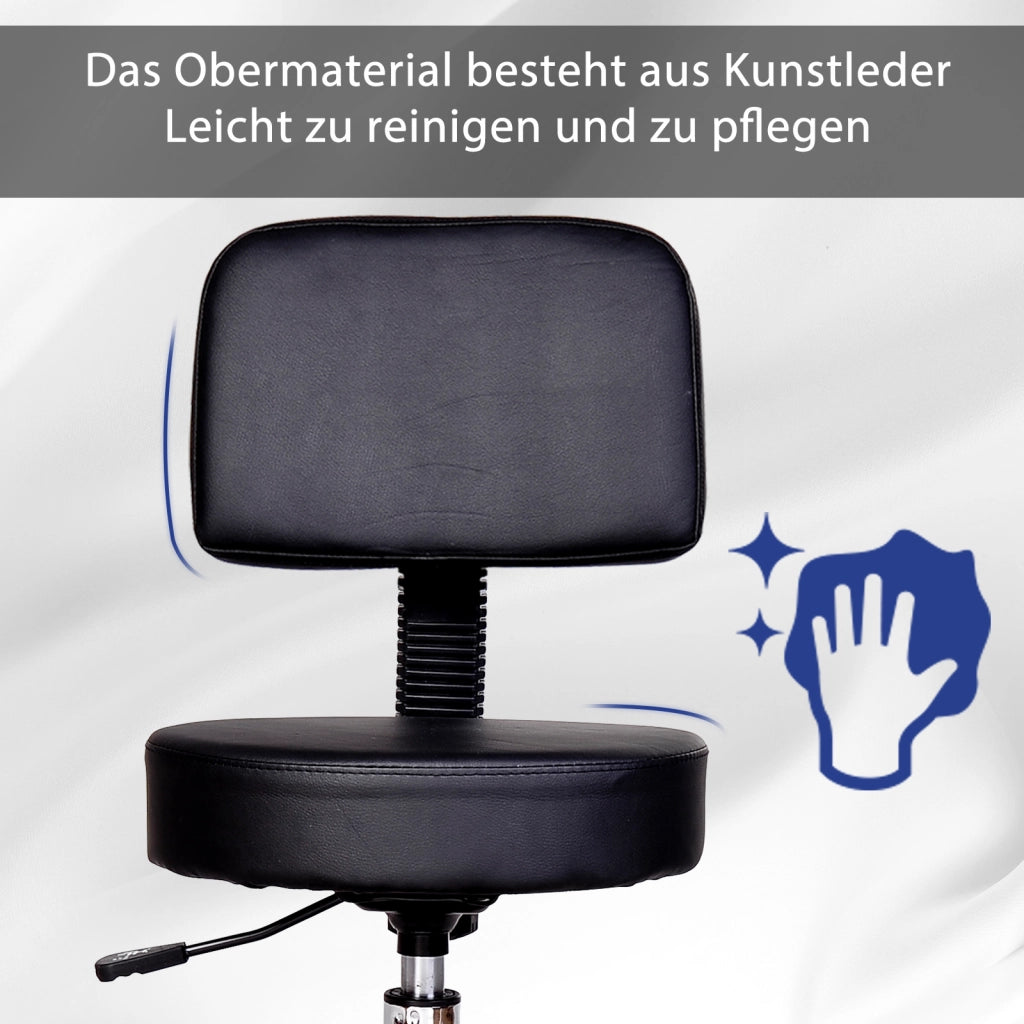 Sgabello regolabile con schienale ¨C Minimal ¨C Nero 72-84 cm
