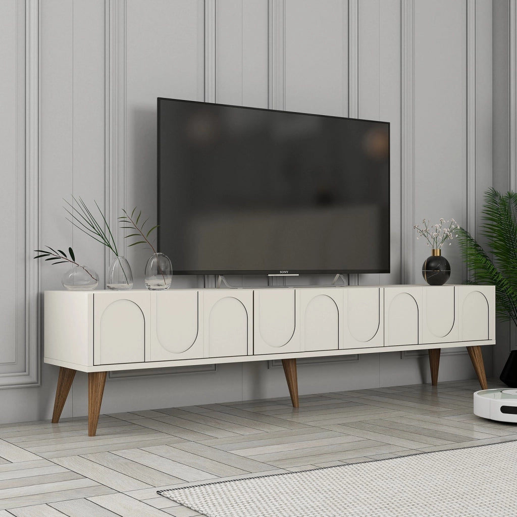 Mobile TV in legno "Lyon" - 180 x 35 x 44 cm - Crema/Noce
