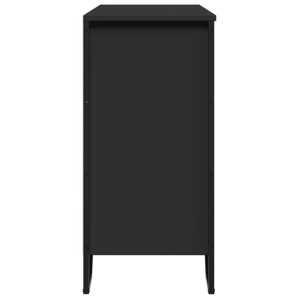 Credenza Nera 91x35,5x74,5 cm in Legno Multistrato 848549