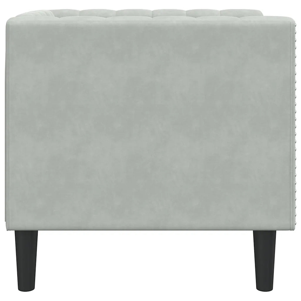 Divano Grigio chiaro 74,5 x 71 x 70,5 cm Velluto 42013016
