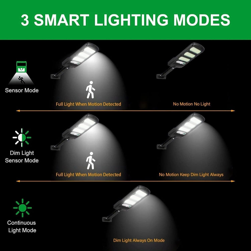 Trade Shop - Lampione Stradale Pannello Solare 213 Led Con Sensore Di Movimento E Telecomando -