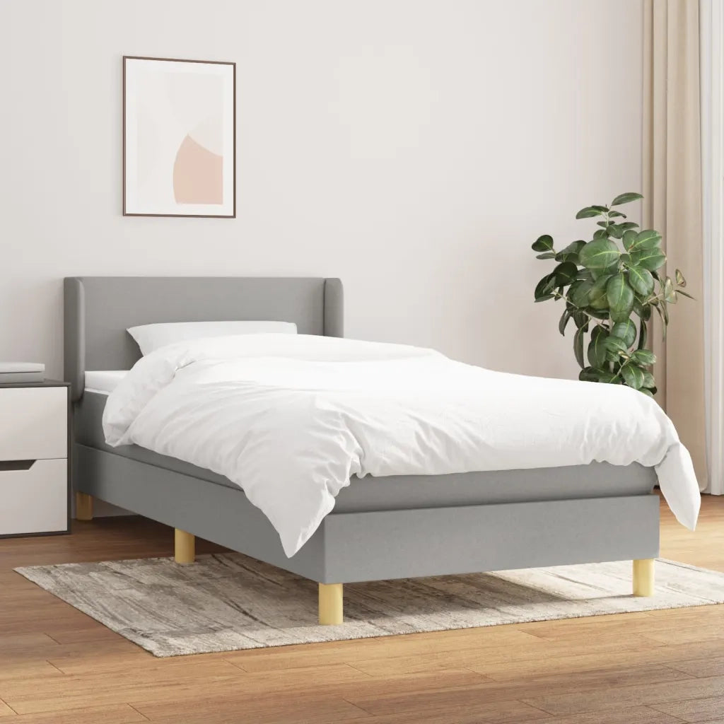 Giroletto a Molle con Materasso Grigio Chiaro 90x190 cm Tessuto 3130073