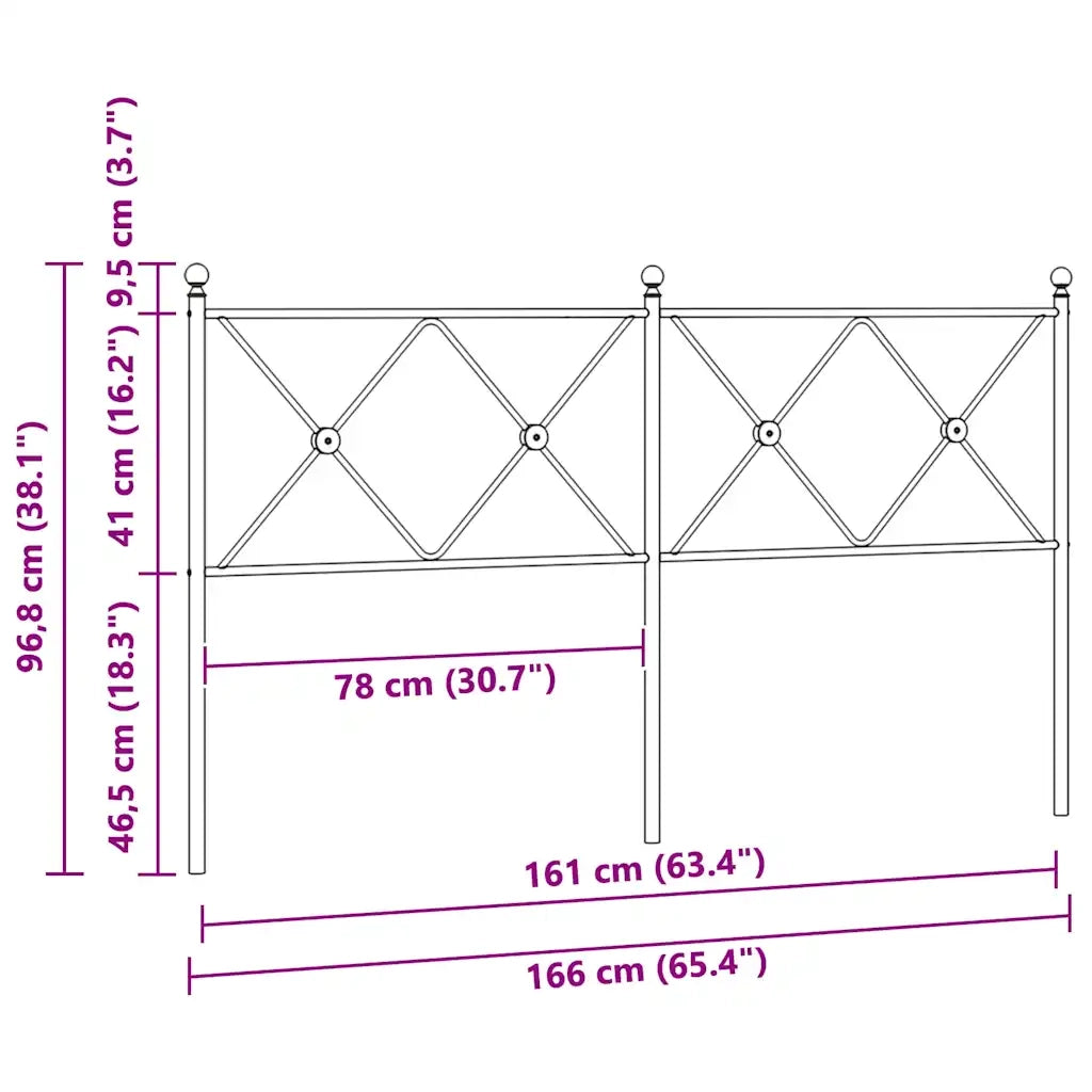 Testiera di Ricambio in Metallo Bianco 160 cm 376586