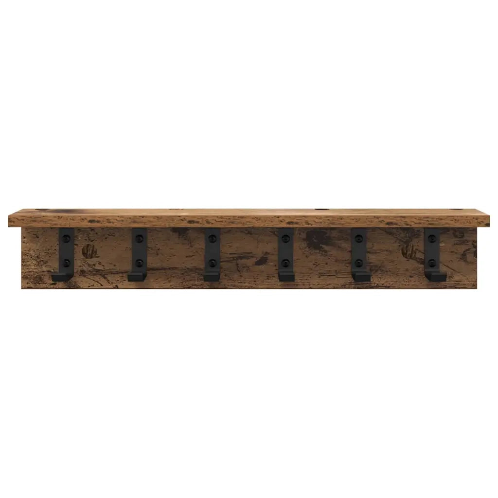 Appendiabiti a muro Legno vecchio 60 x 10,5 x 10,5 cm 874361