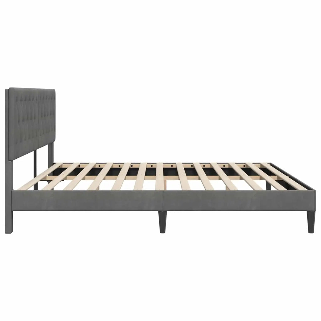 Struttura del letto-Giroletto Grigio Scuro 200 x 200 cm Velluto 762165