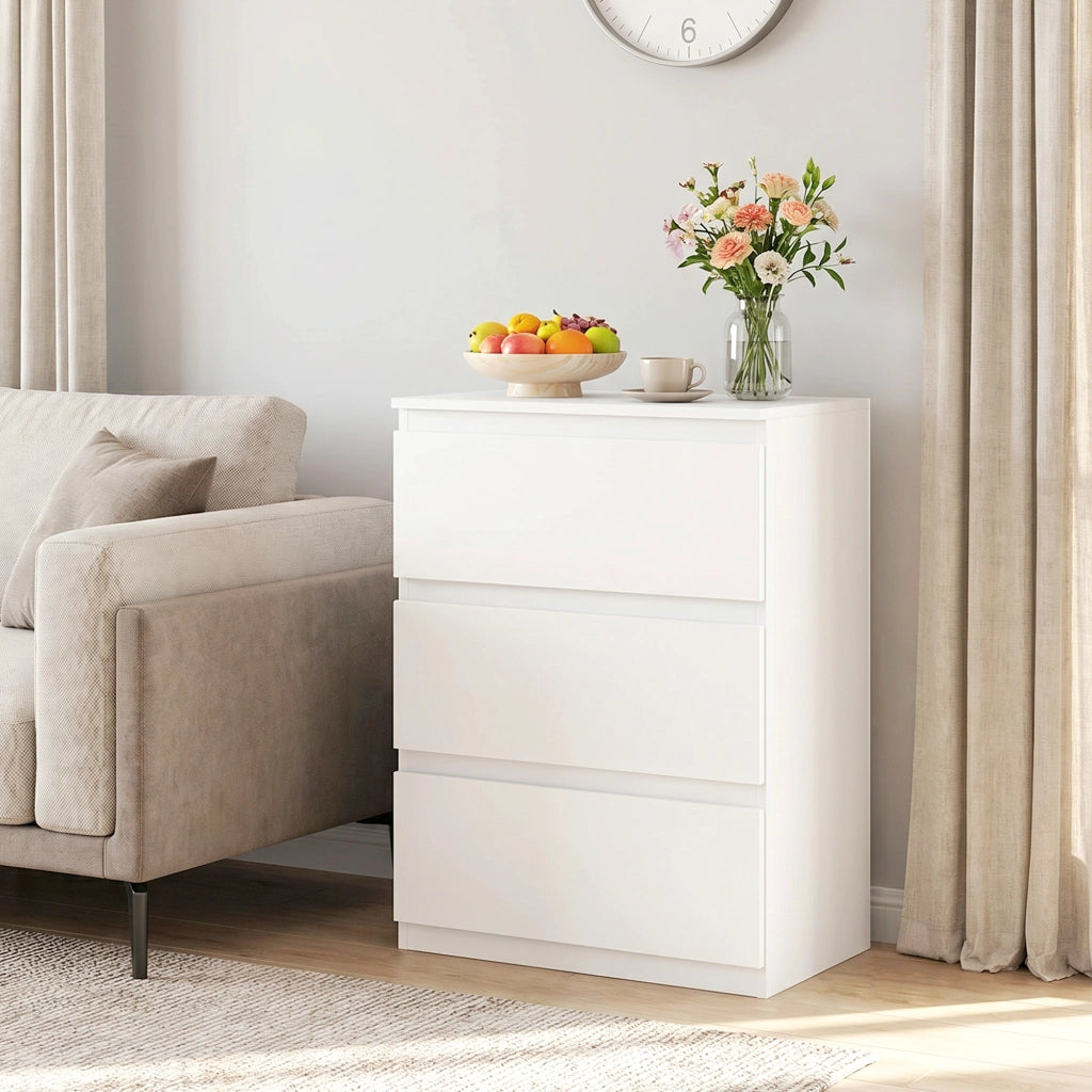 Cassettiera con 3 cassetti ¨C Minimal ¨C bianco 60x40x