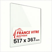 517 x 367 x 4 mm - Vetro per stufa a legna - vetro camino di ricambio - vetro per caminetto resistente al fuoco - France Vitre
