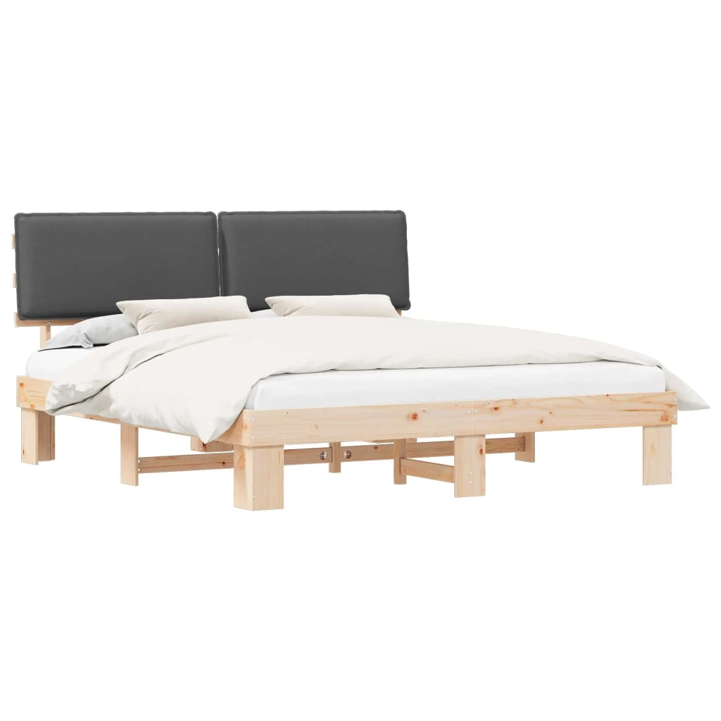 Letto con Testiera Rivestita-Struttura Letto con Testiera Grigio scuro 180 x 200 cm 491483